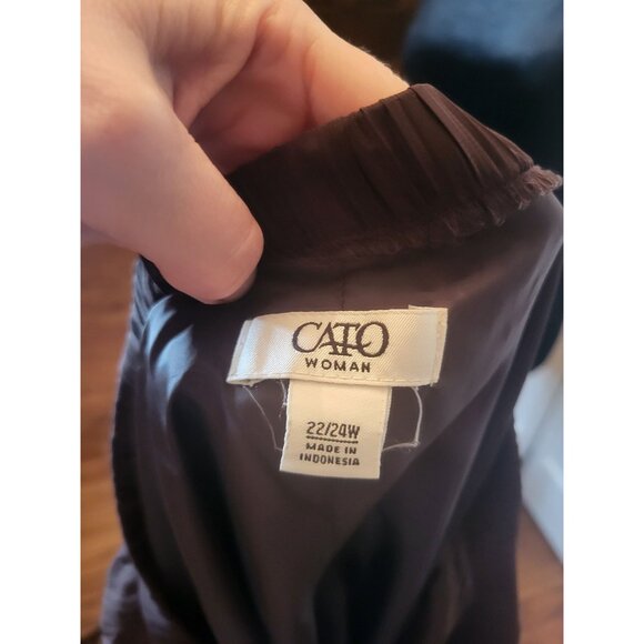 Chocolate Brown Pleated Tiered Maxi Skirt Chiffon Cato 22/24 Fall Whimsygoth - Picture 6 of 6